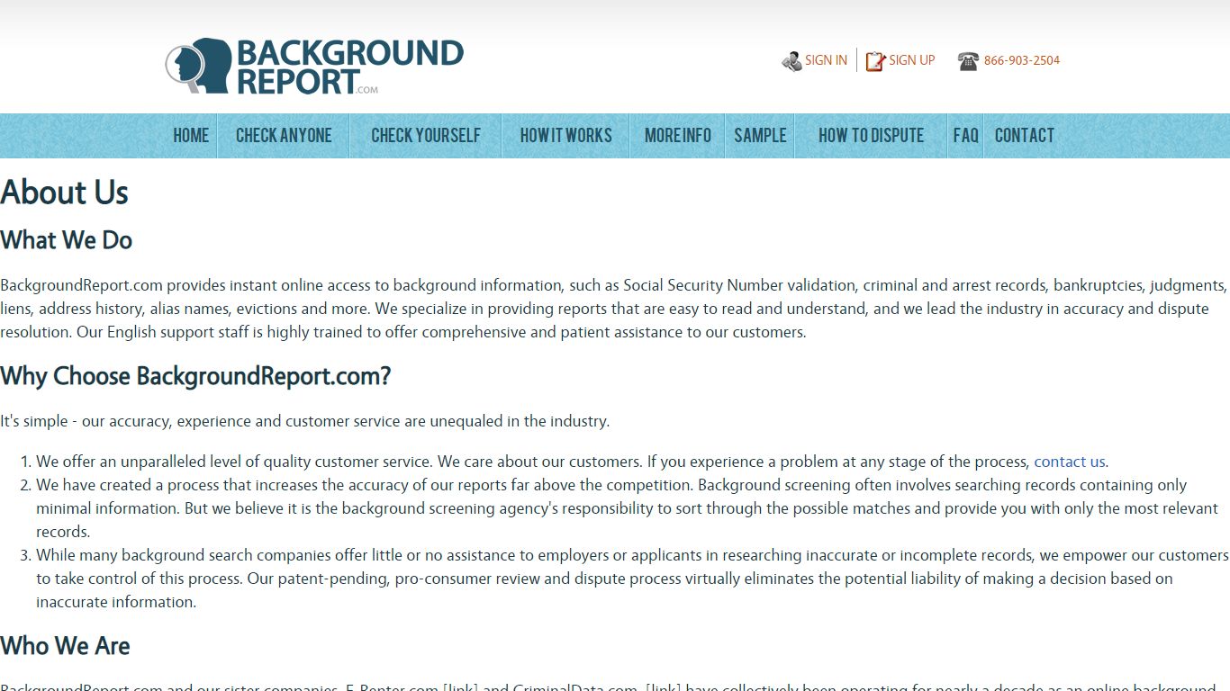 About BackgroundReport.com | Online Background Check